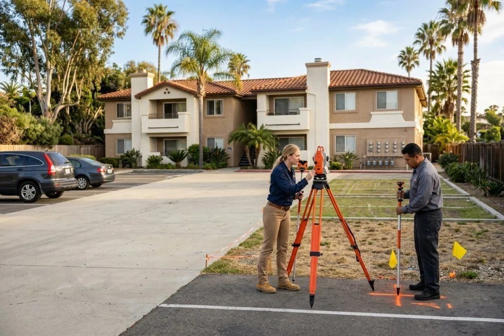 Large multifamily property lot in Costa Mesa showing potential ADU development space