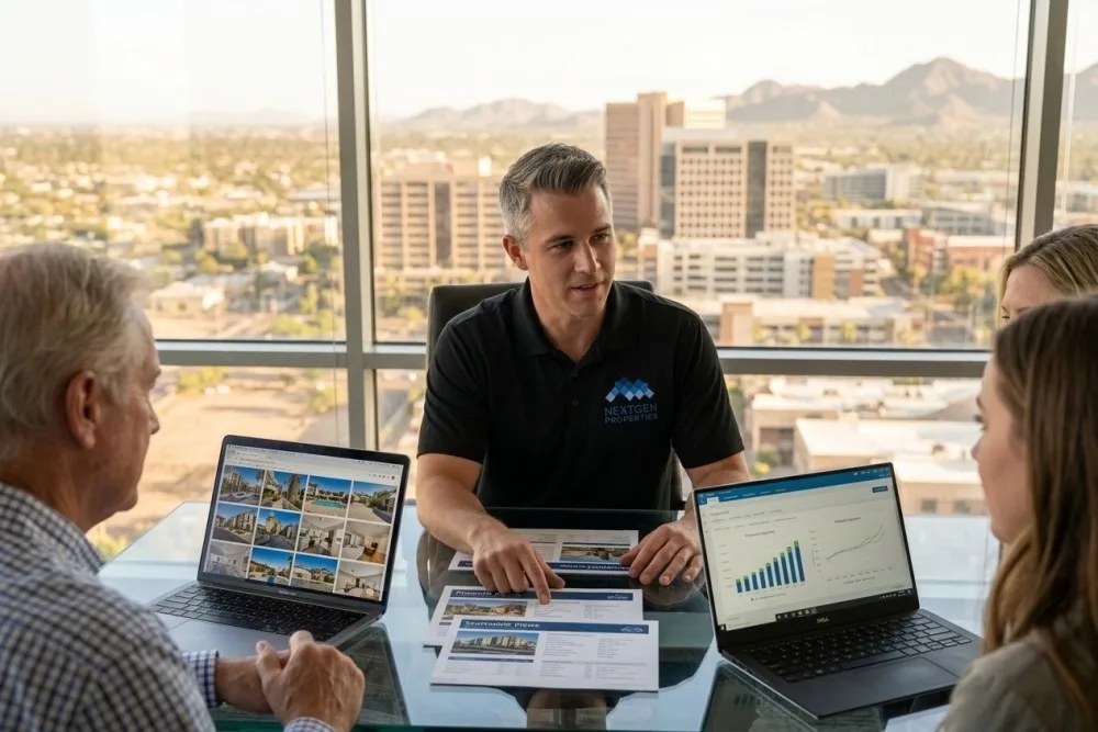 NextGen Properties advisor consulting with investors about Arizona bridge financing