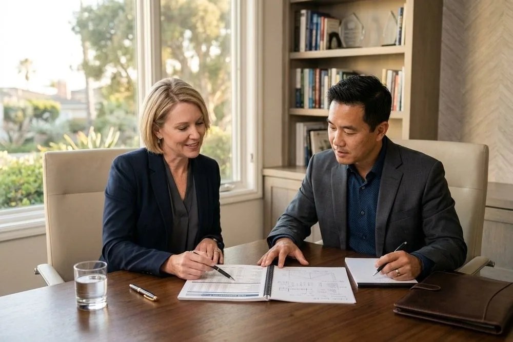 CPA and real estate investor reviewing cost segregation study depreciation report California