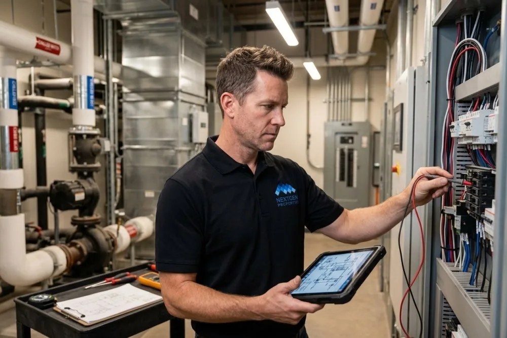 Cost segregation engineer analyzing building systems in Arizona multifamily property