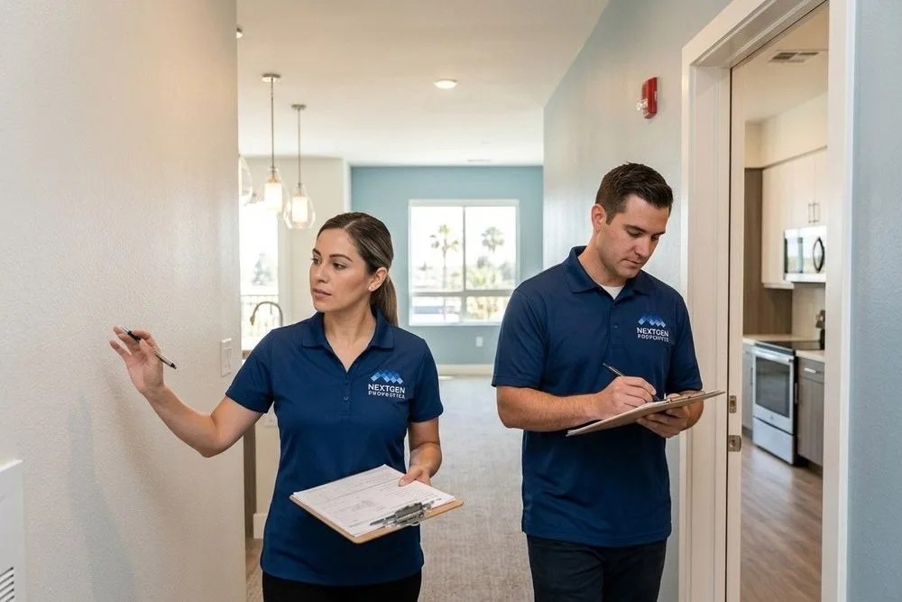 NextGen Properties due diligence team inspecting Orange County California apartment building