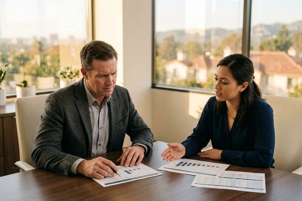 Real estate investor evaluating risk reward analysis Orange County multifamily investment