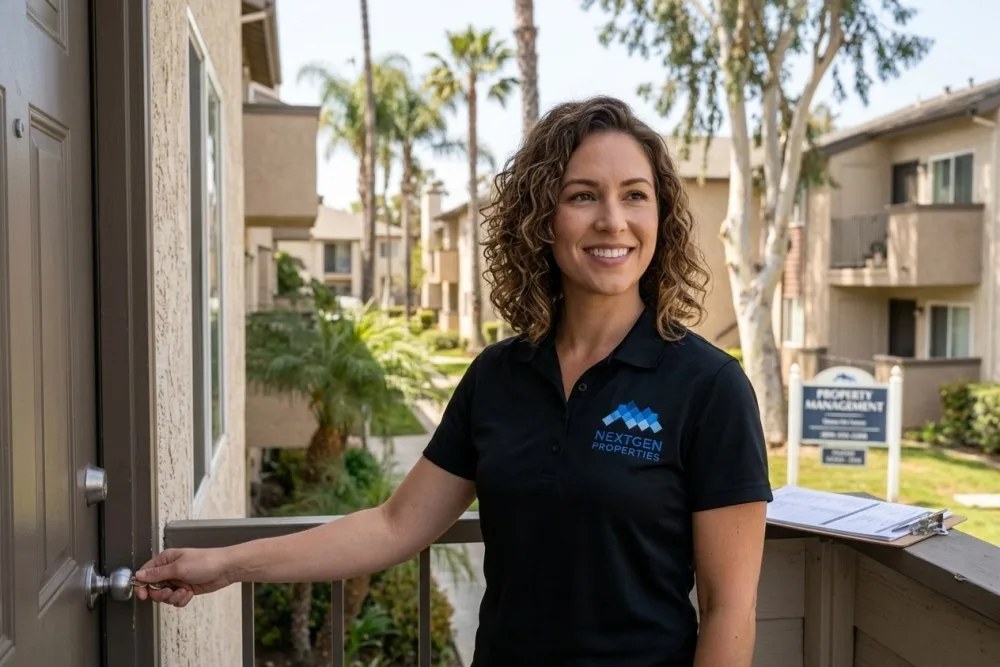 Costa Mesa apartment complex showcasing diverse unit types in established neighborhood