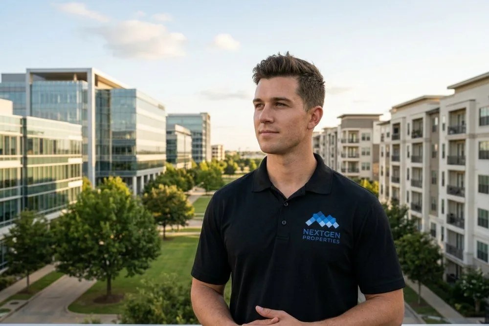 Dallas technology corridor with new office developments and surrounding multifamily properties