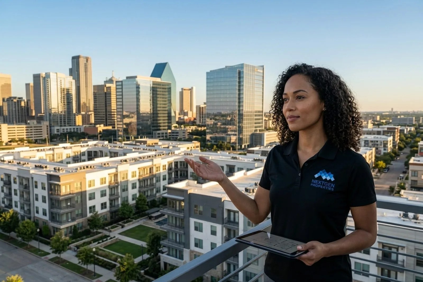 Dallas skyline with multifamily apartment buildings representing 2026 cap rate submarkets