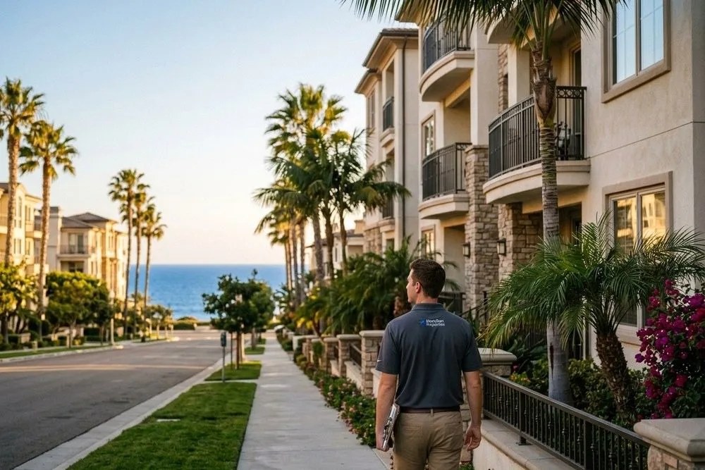 Premium coastal Orange County apartment buildings Newport Laguna Beach Pacific Ocean view