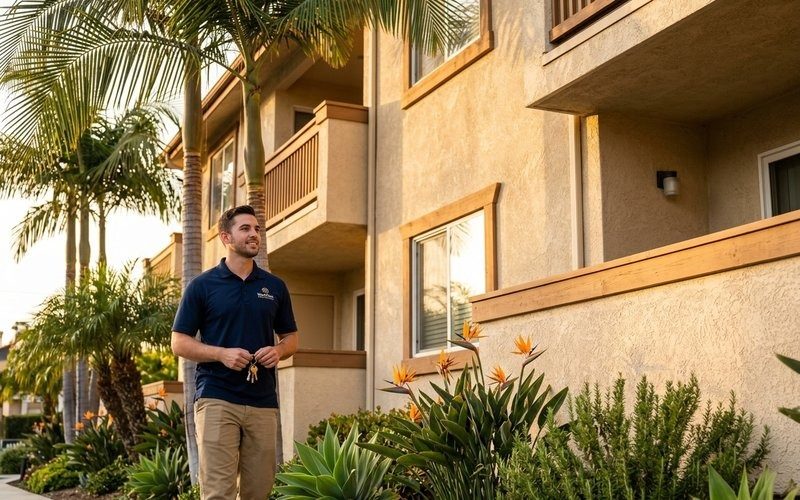 Orange County apartment buildings along coastal corridor showing low vacancy rental market conditions in 2026