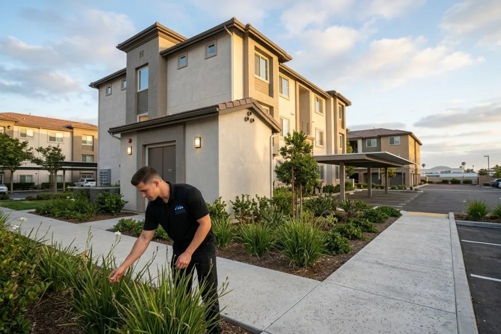 Well-maintained Costa Mesa multifamily building with professional landscaping and modern exterior improvements