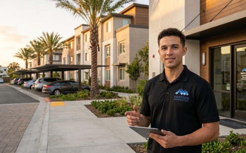 Costa Mesa property manager inspecting residential rental property